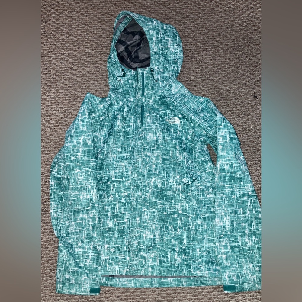 The North Face Womens MED Alta Vista Dry Vent Zip Hooded Rain Windbreaker Jacket